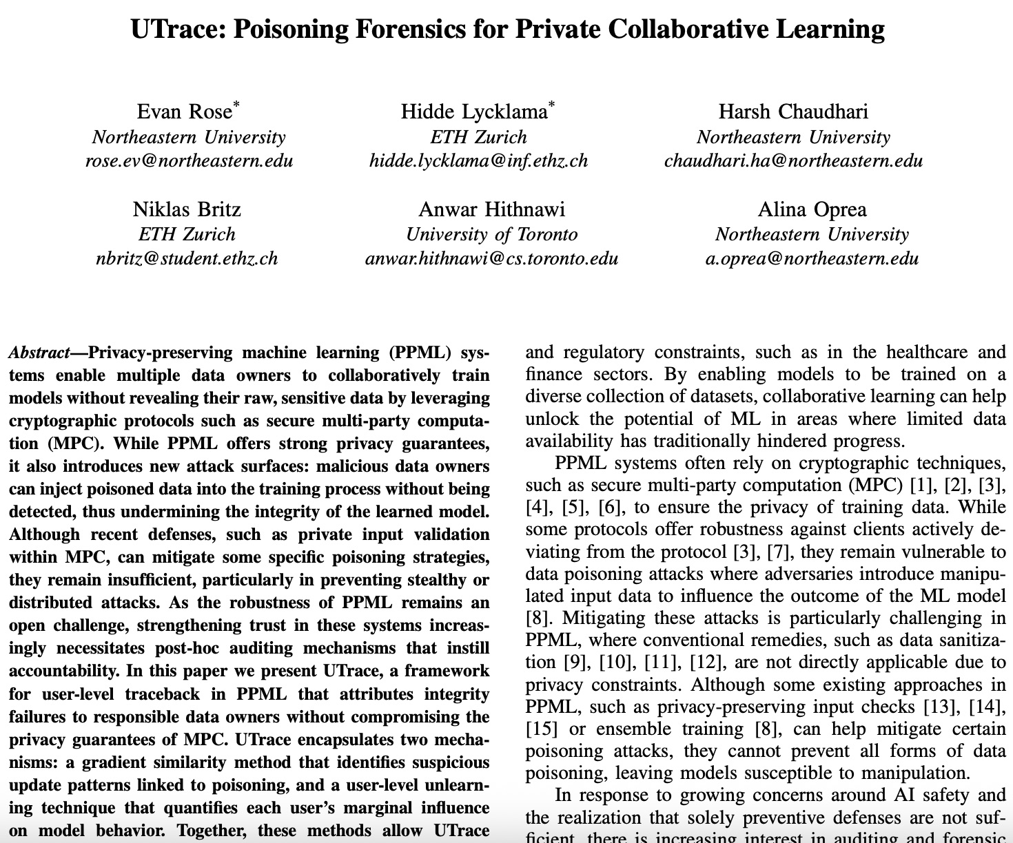 UTrace paper